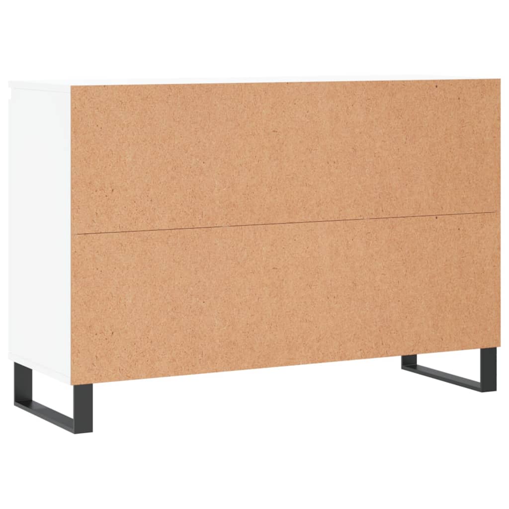 Skjenk hvit 101,5x35x70 cm konstruert tre