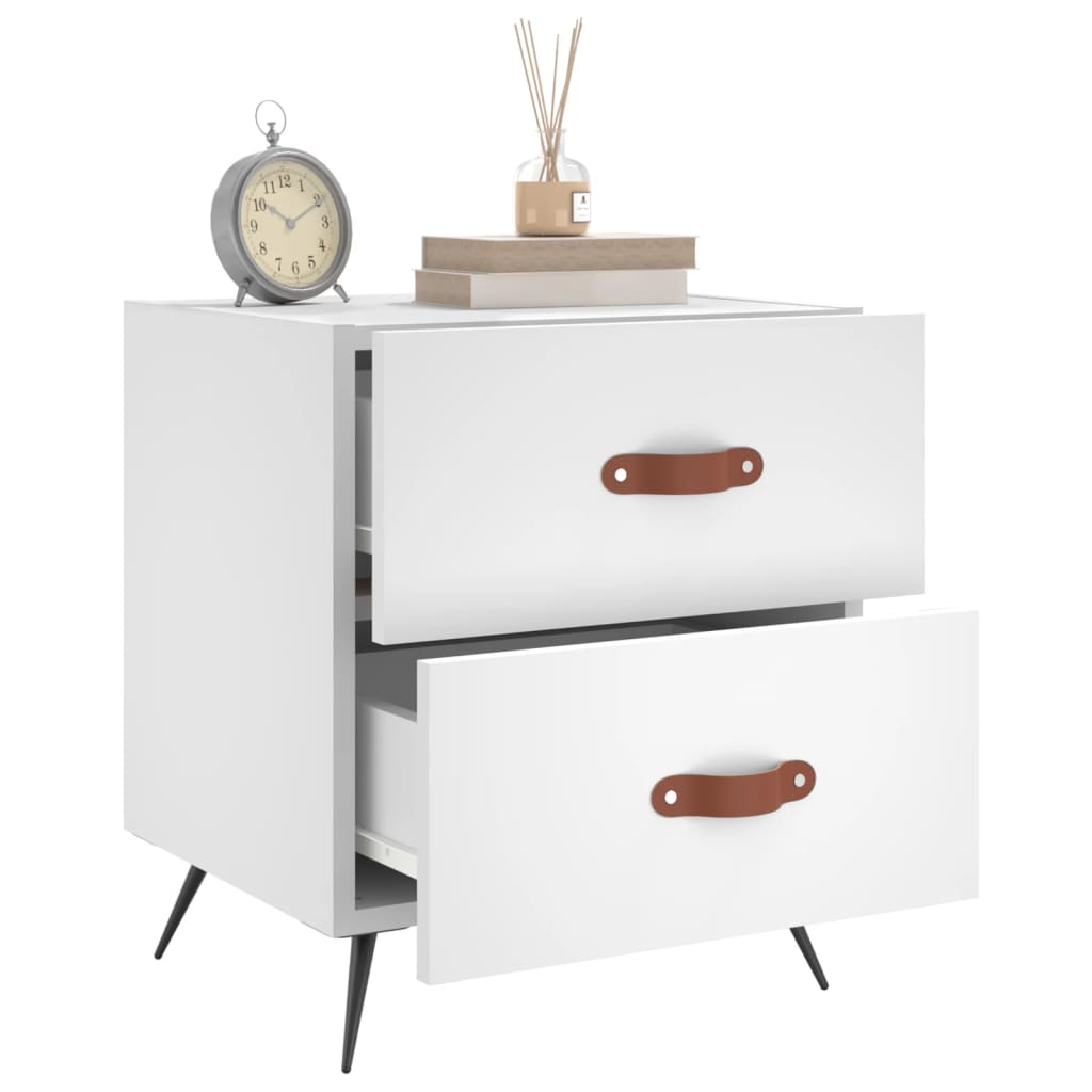 Nattbord hvit 40x35x47,5 cm konstruert tre