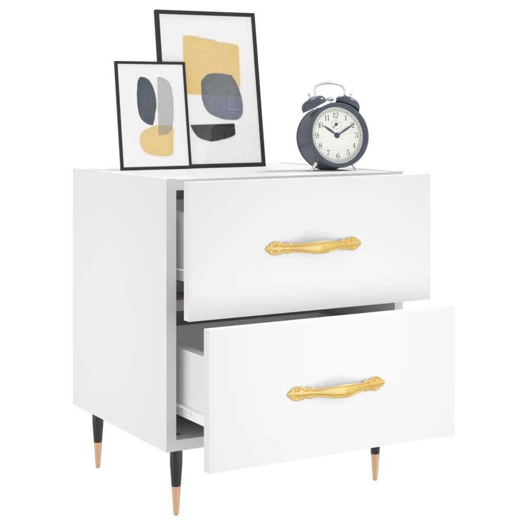 Nattbord 2 stk hvit 40x35x47,5 cm konstruert tre