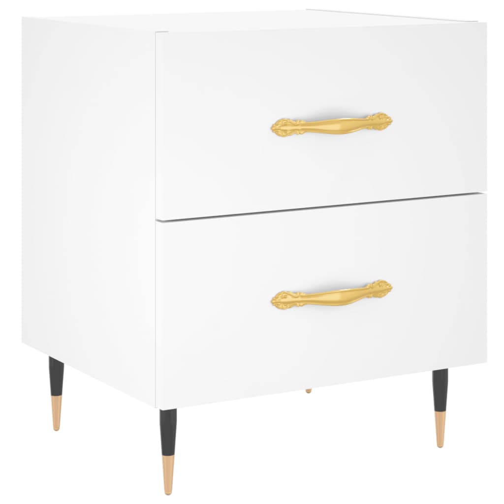 Nattbord 2 stk hvit 40x35x47,5 cm konstruert tre