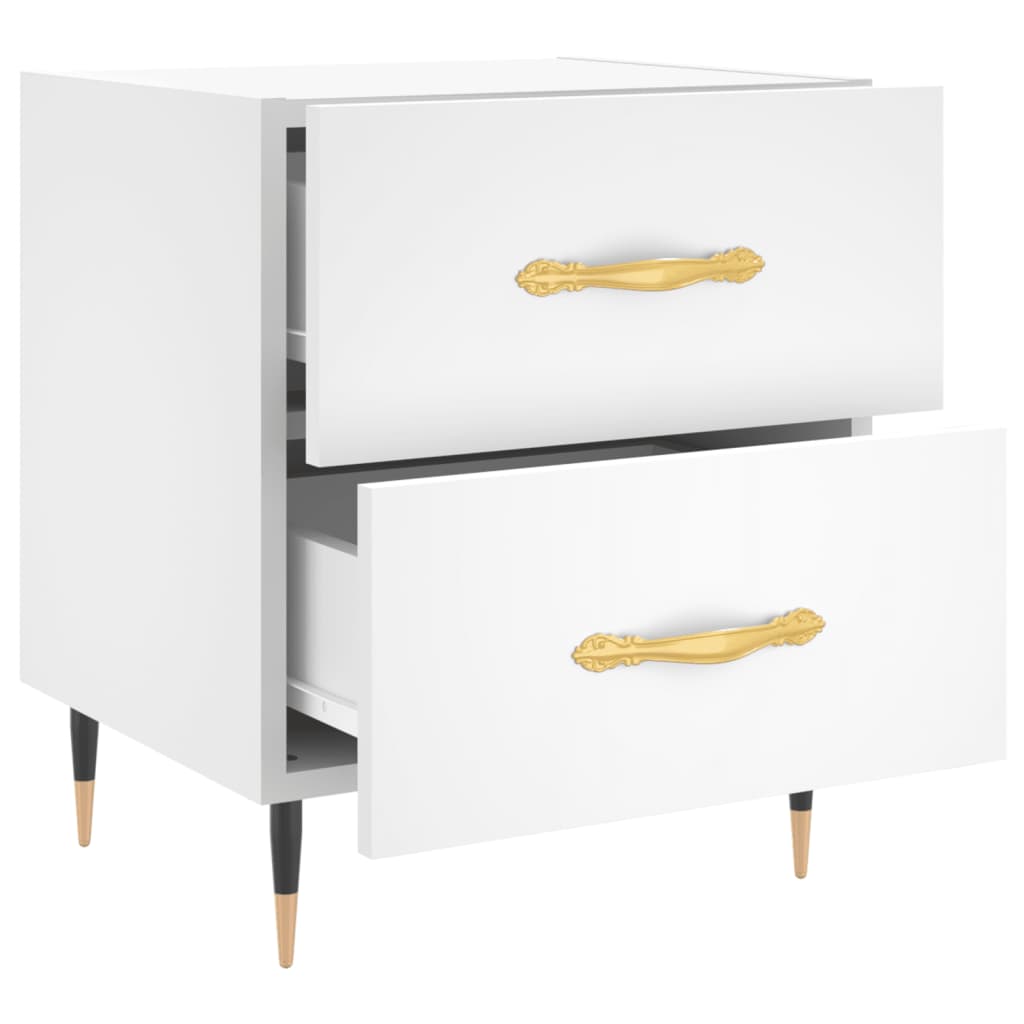Nattbord 2 stk hvit 40x35x47,5 cm konstruert tre