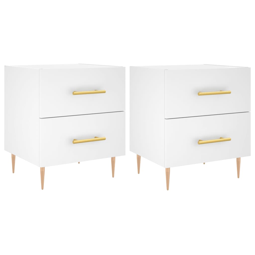 Nattbord 2 stk hvit 40x35x47,5 cm konstruert tre vidaXL
