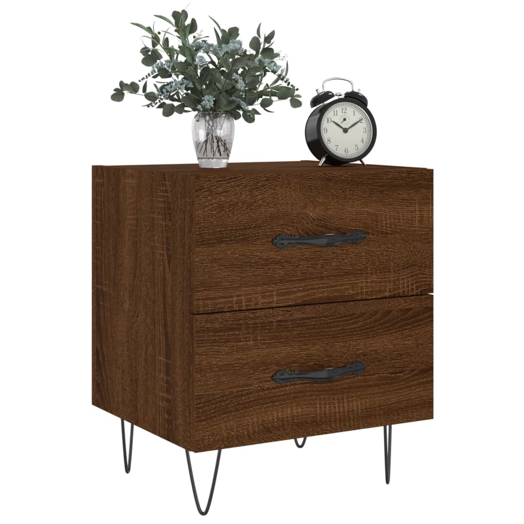 Nattbord brun eik 40x35x47,5 cm konstruert tre