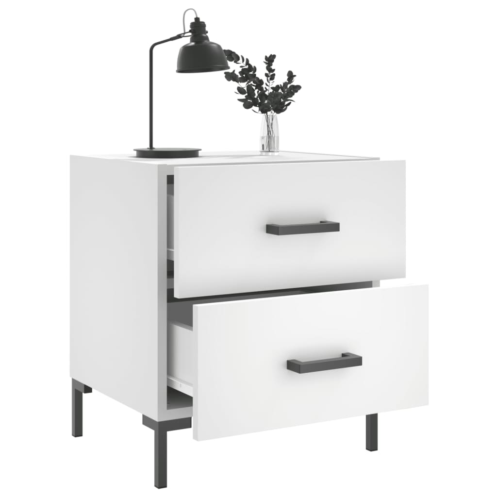 Nattbord 2 stk hvit 40x35x47,5 cm konstruert tre