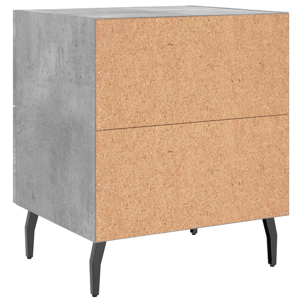 Nattbord 2 stk betonggrå 40x35x47,5 cm konstruert tre