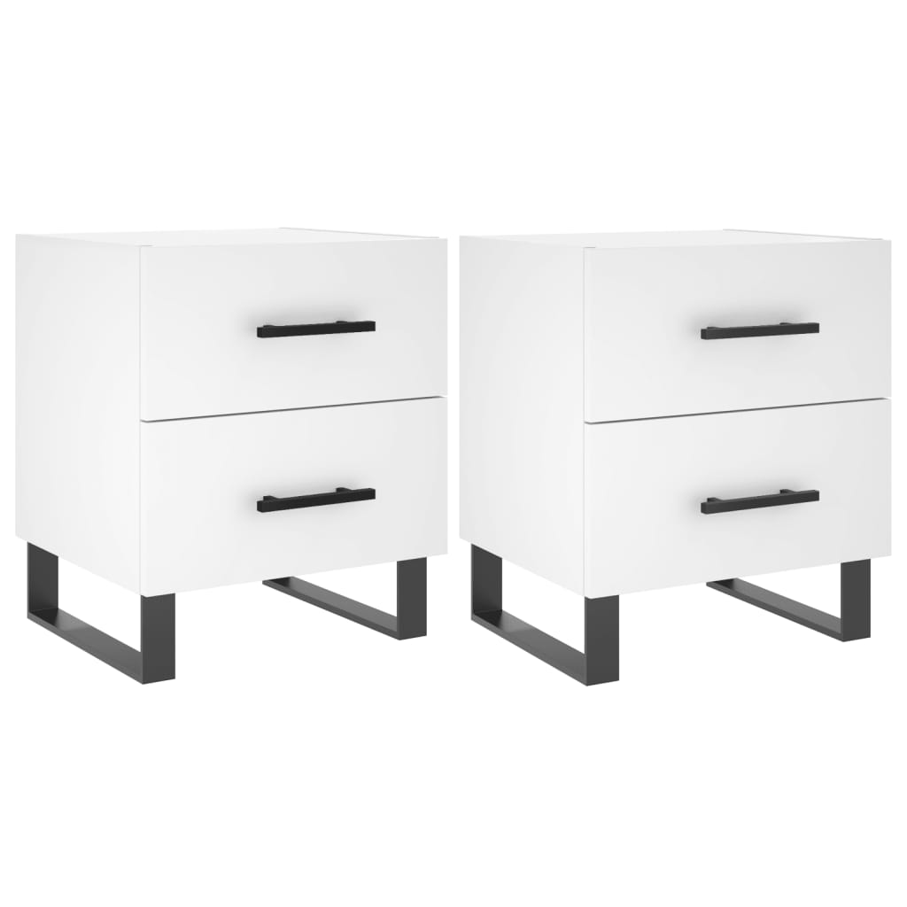 Nattbord 2 stk hvit 40x35x47,5 cm konstruert tre