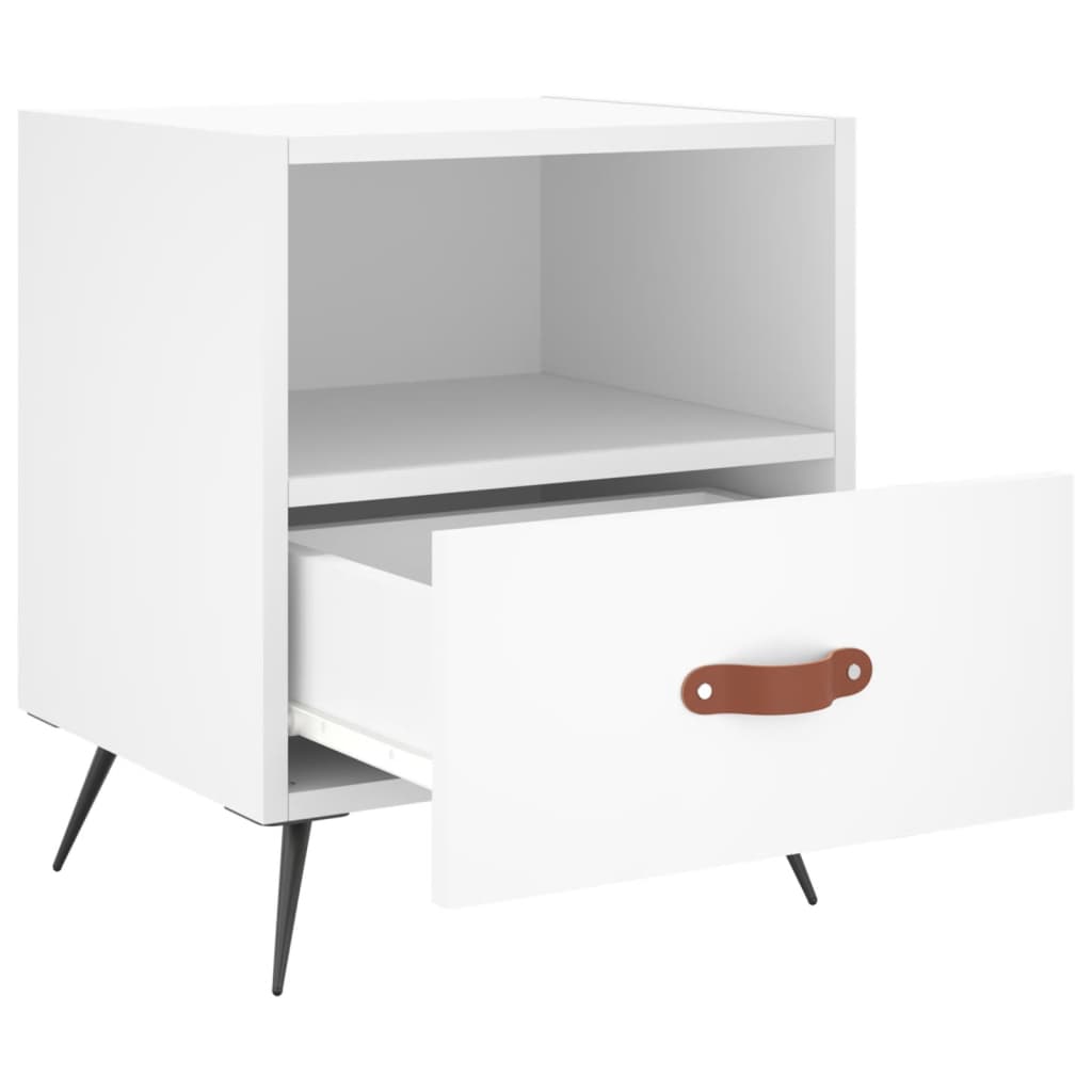 Nattbord hvit 40x35x47,5 cm konstruert tre vidaXL