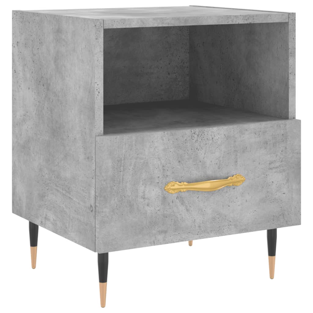 Nattbord 2 stk betonggrå 40x35x47,5 cm konstruert tre vidaXL