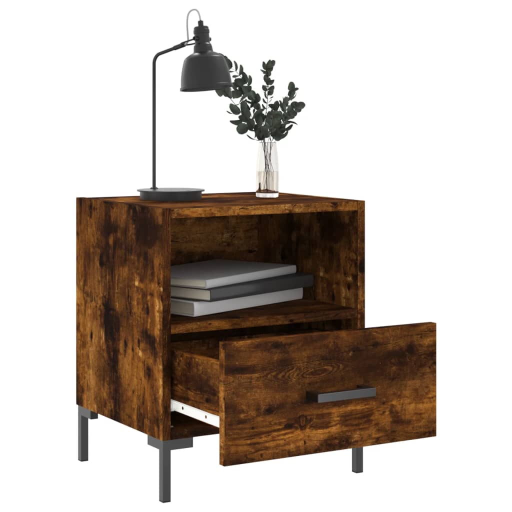 Nattbord 2 stk røkt eik 40x35x47,5 cm konstruert tre