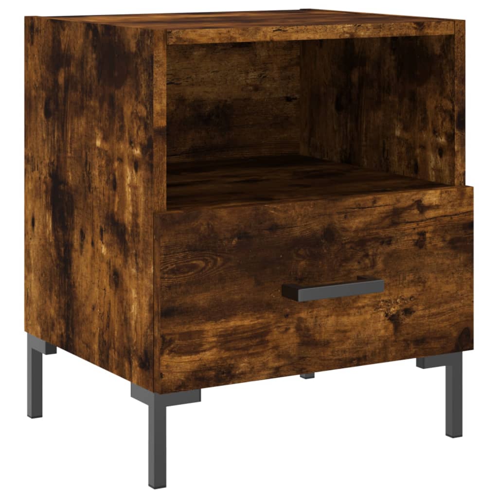 Nattbord 2 stk røkt eik 40x35x47,5 cm konstruert tre