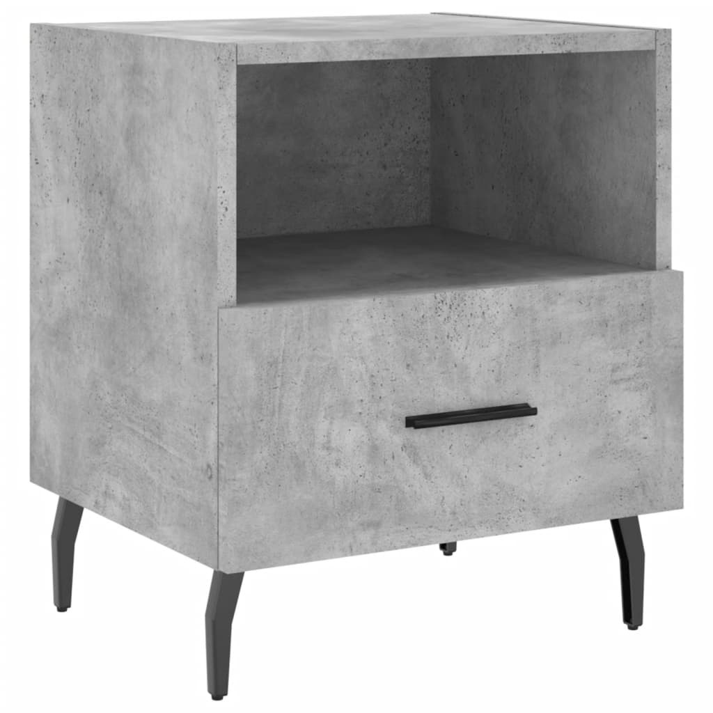 Nattbord 2 stk betonggrå 40x35x47,5 cm konstruert tre