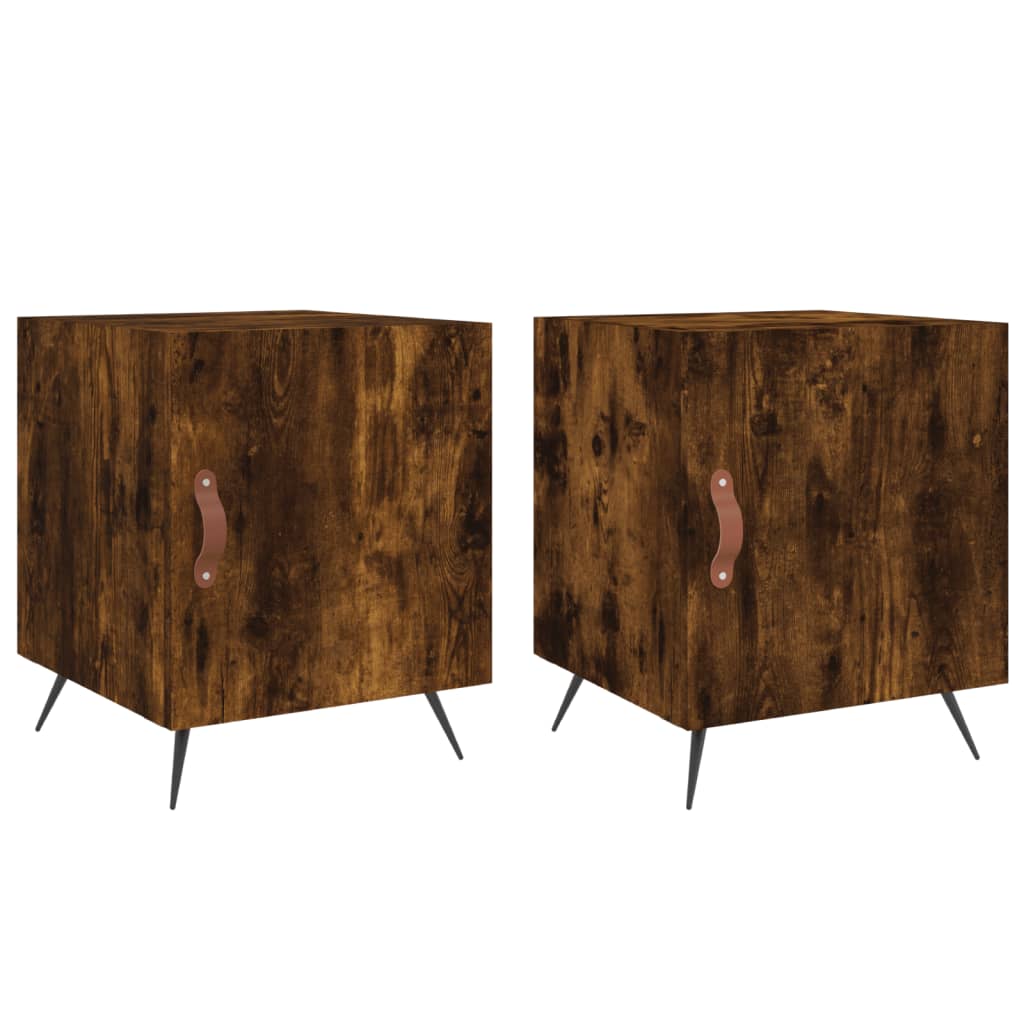 Nattbord 2 stk røkt eik 40x40x50 cm konstruert tre
