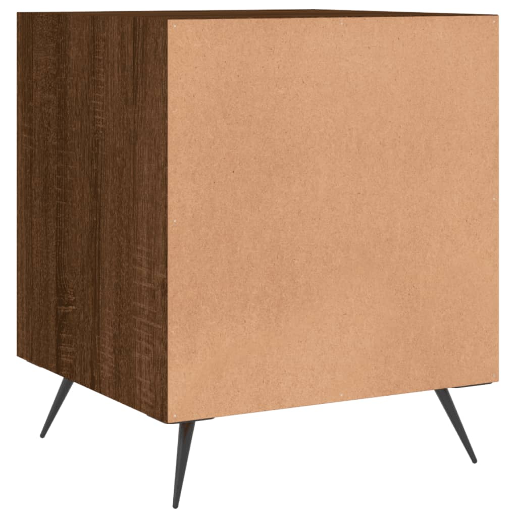 Nattbord 2 stk brun eik 40x40x50 cm konstruert tre