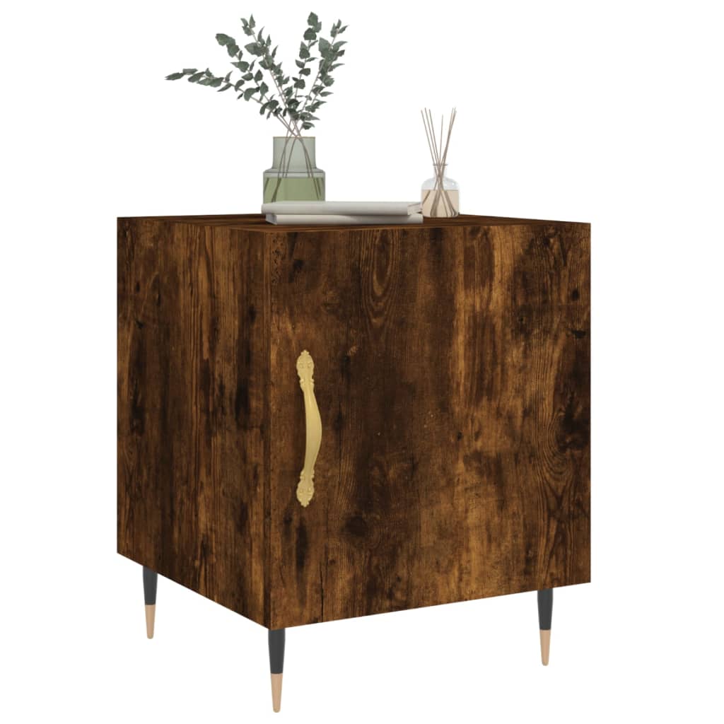 Nattbord 2 stk røkt eik 40x40x50 cm konstruert tre