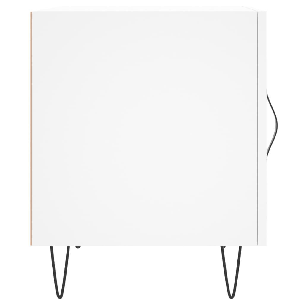 Nattbord hvit 40x40x50 cm konstruert tre