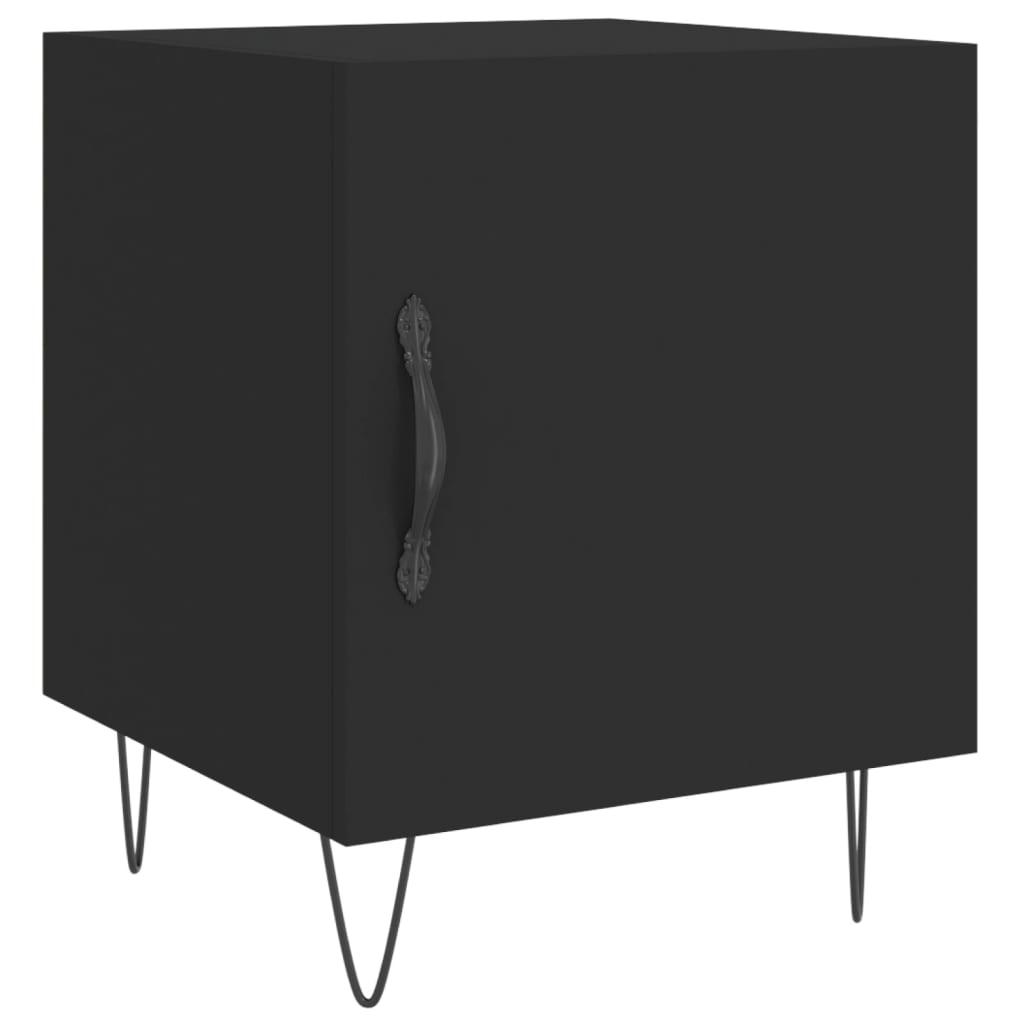 Nattbord svart 40x40x50 cm konstruert tre