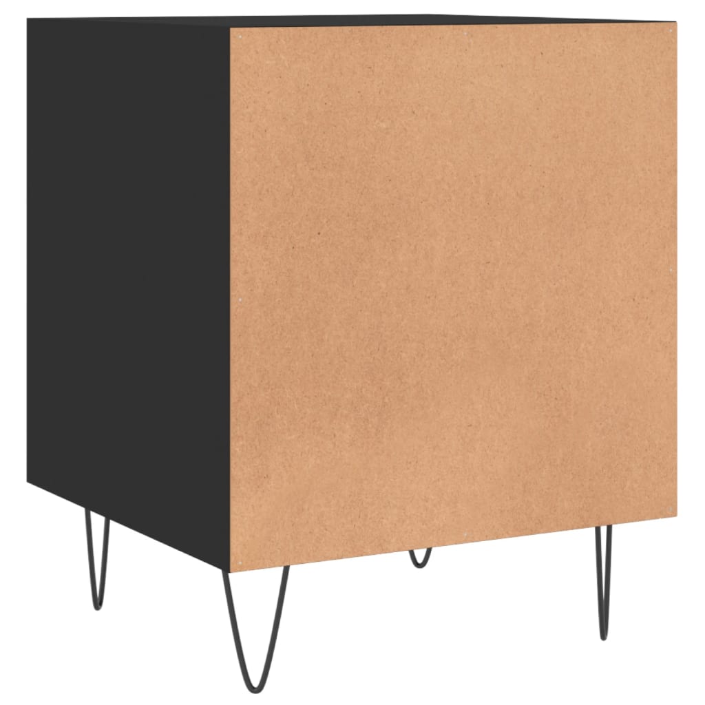 Nattbord svart 40x40x50 cm konstruert tre
