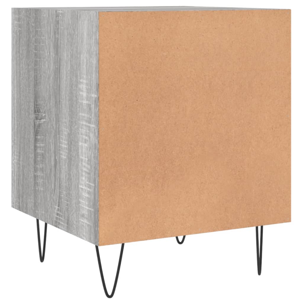 Nattbord 2 stk grå sonoma 40x40x50 cm konstruert tre