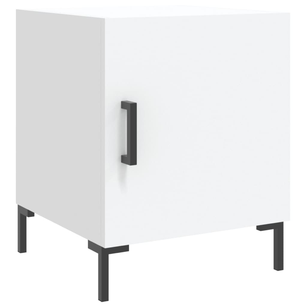 Nattbord hvit 40x40x50 cm konstruert tre
