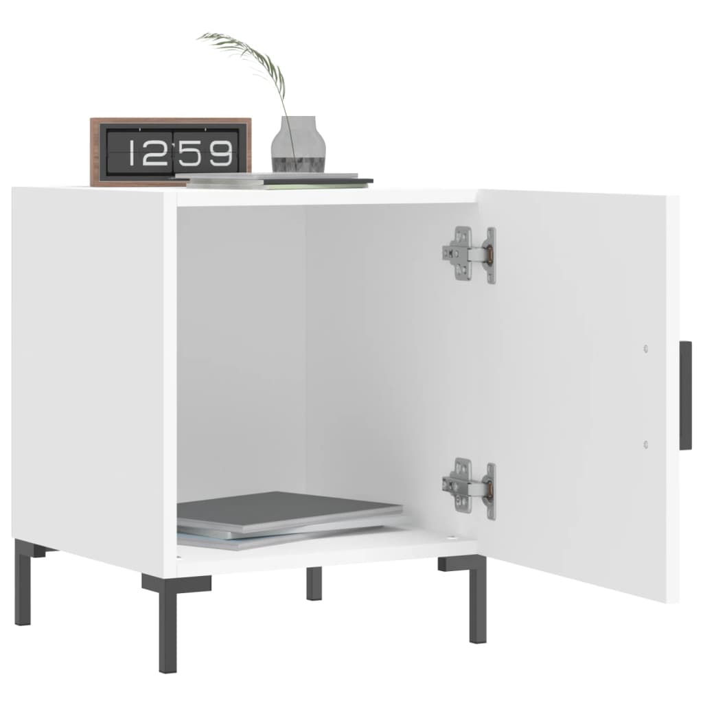 Nattbord hvit 40x40x50 cm konstruert tre