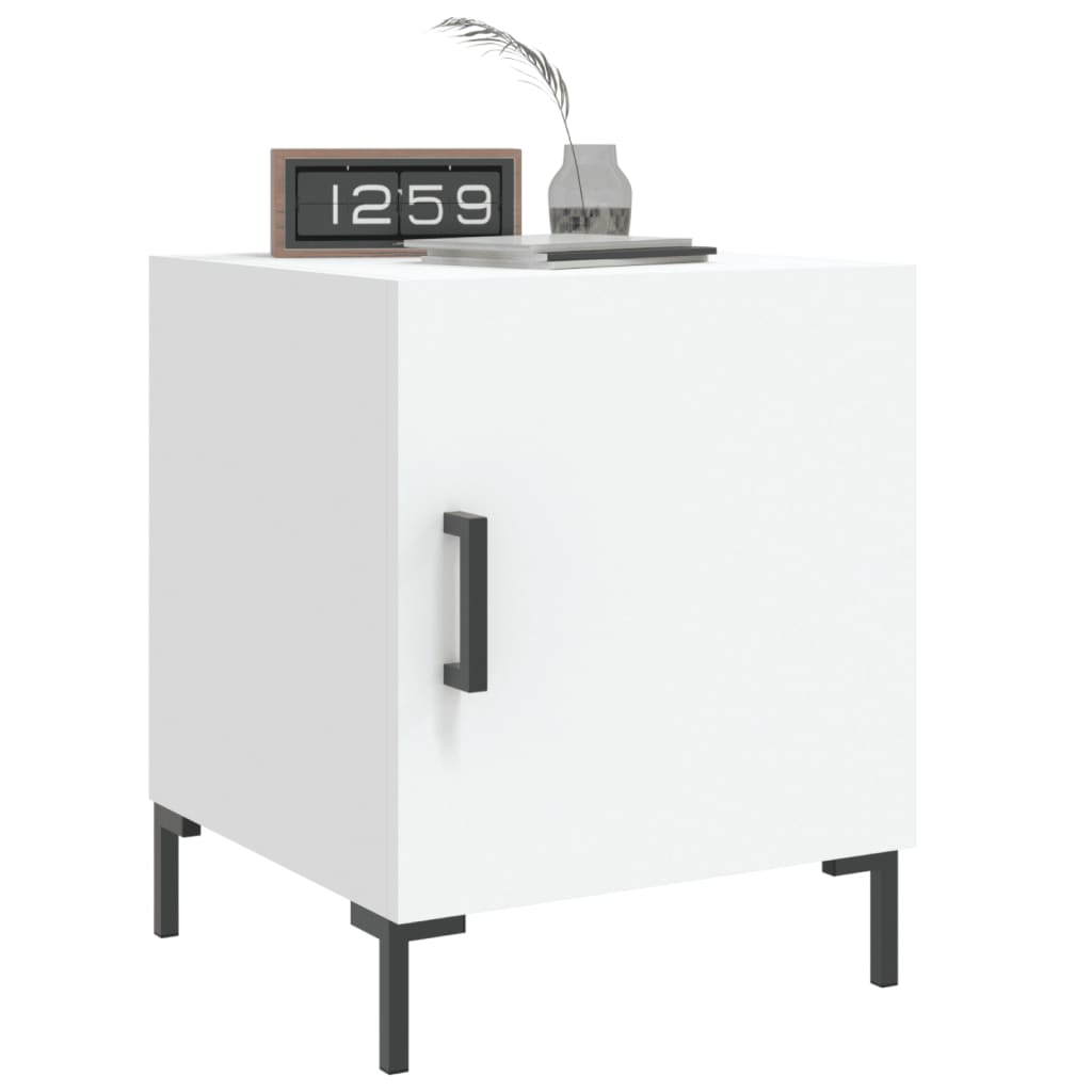 Nattbord hvit 40x40x50 cm konstruert tre