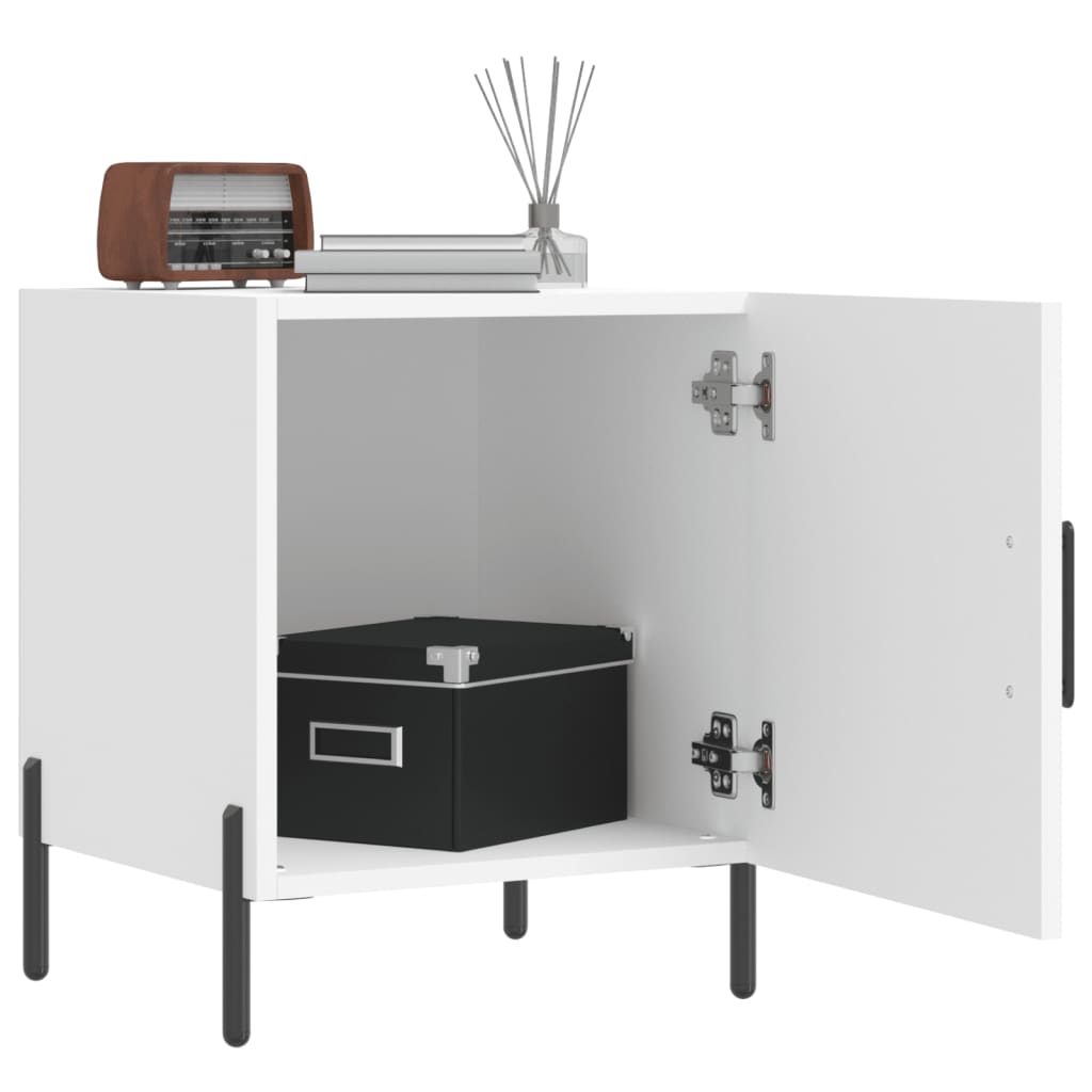 Nattbord hvit 40x40x50 cm konstruert tre