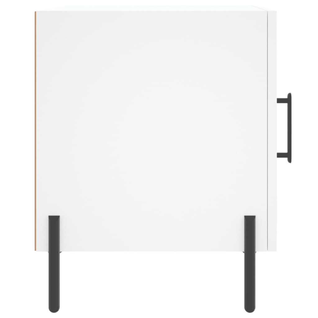 Nattbord hvit 40x40x50 cm konstruert tre