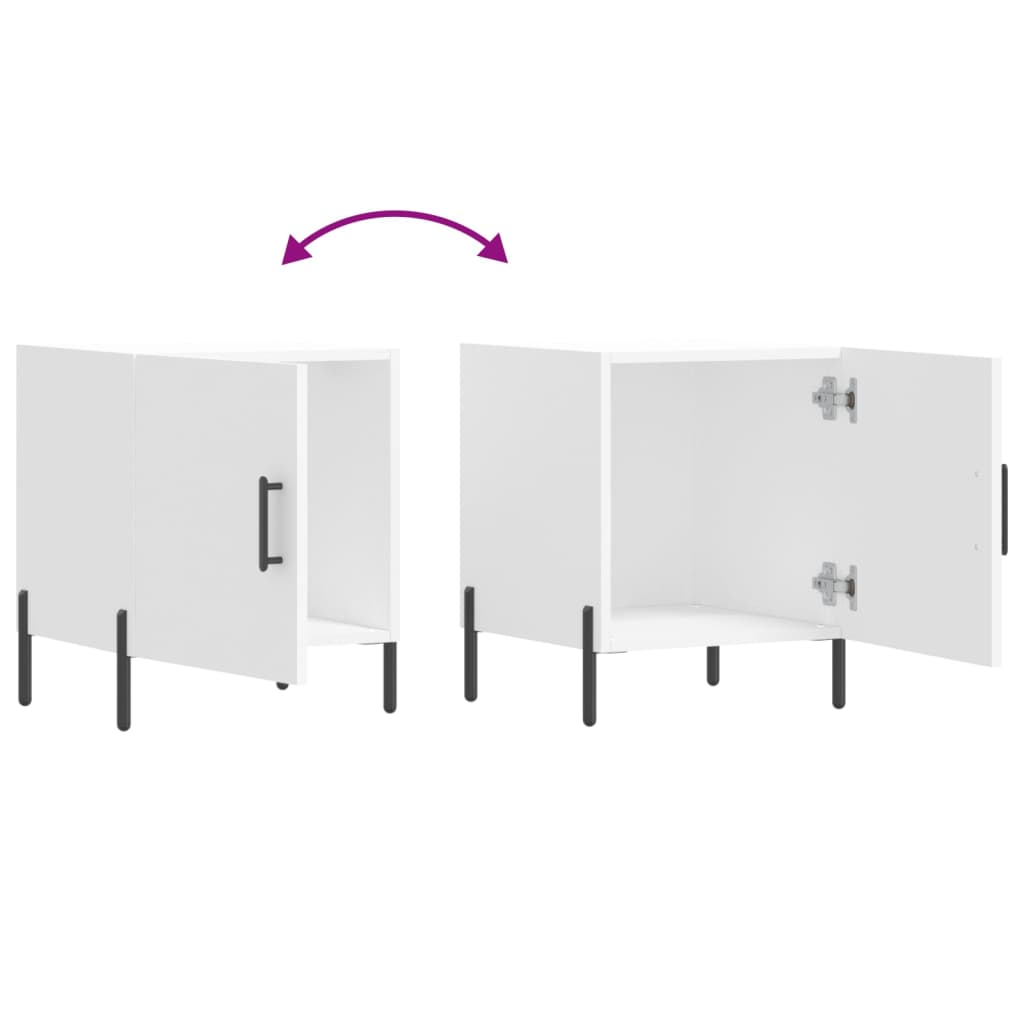 Nattbord hvit 40x40x50 cm konstruert tre