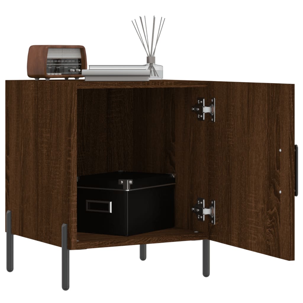 Nattbord 2 stk brun eik 40x40x50 cm konstruert tre