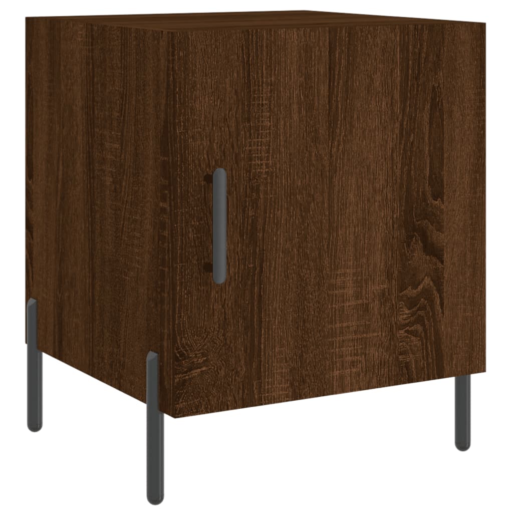 Nattbord 2 stk brun eik 40x40x50 cm konstruert tre