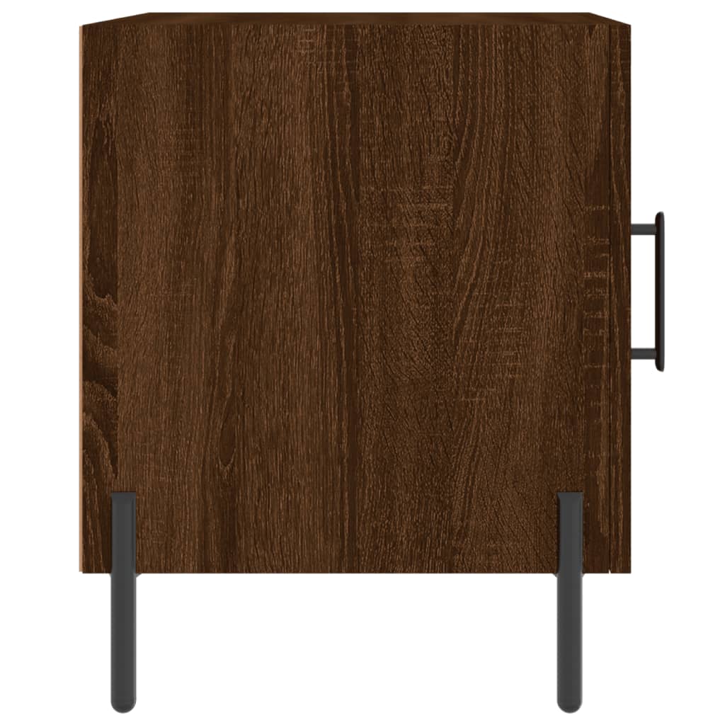 Nattbord 2 stk brun eik 40x40x50 cm konstruert tre