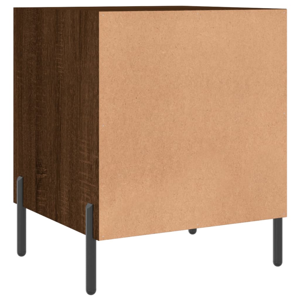 Nattbord 2 stk brun eik 40x40x50 cm konstruert tre