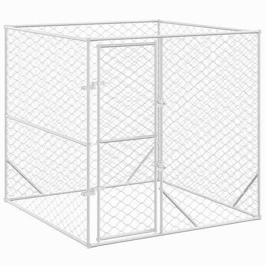 Utendørs hundekennel sølv 2x2x2 m galvanisert stål