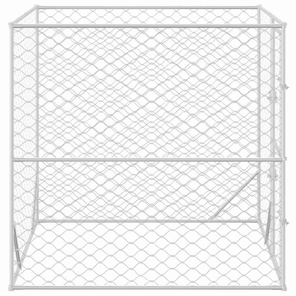 Utendørs hundekennel sølv 2x2x2 m galvanisert stål