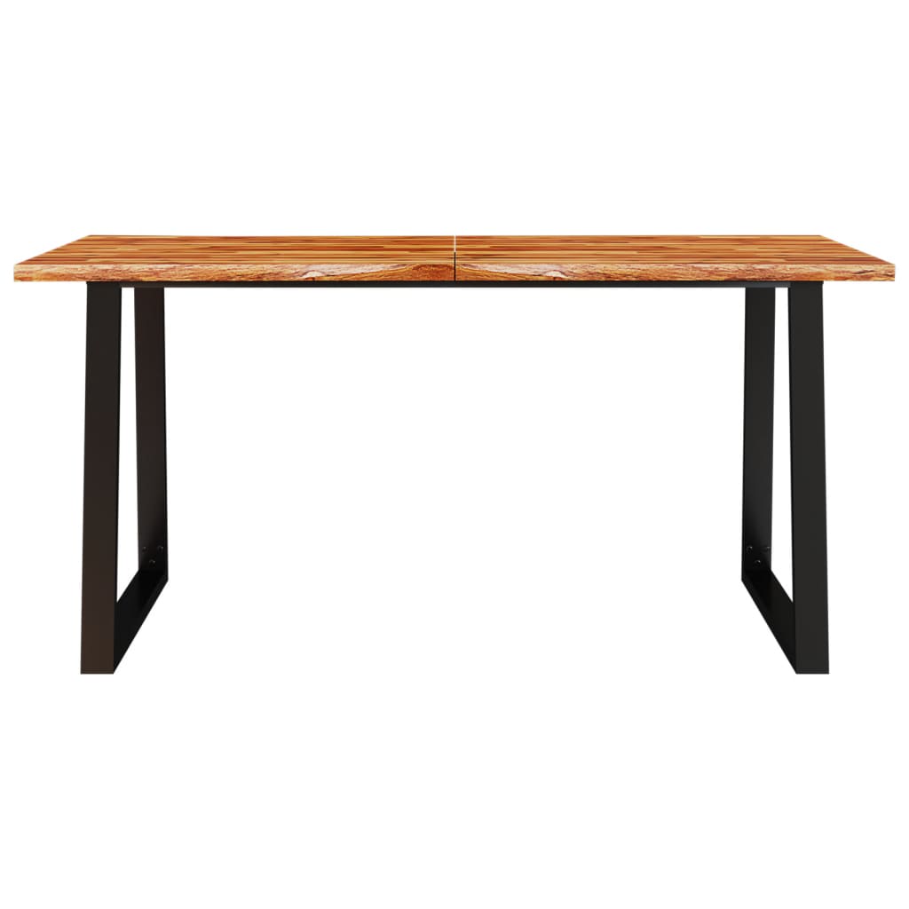 Spisebord med naturlig kant 160x80x75 cm heltre akasie