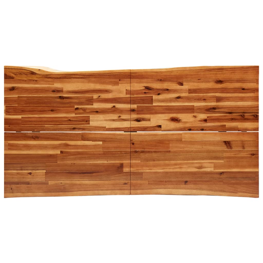 Spisebord med naturlig kant 160x80x75 cm heltre akasie