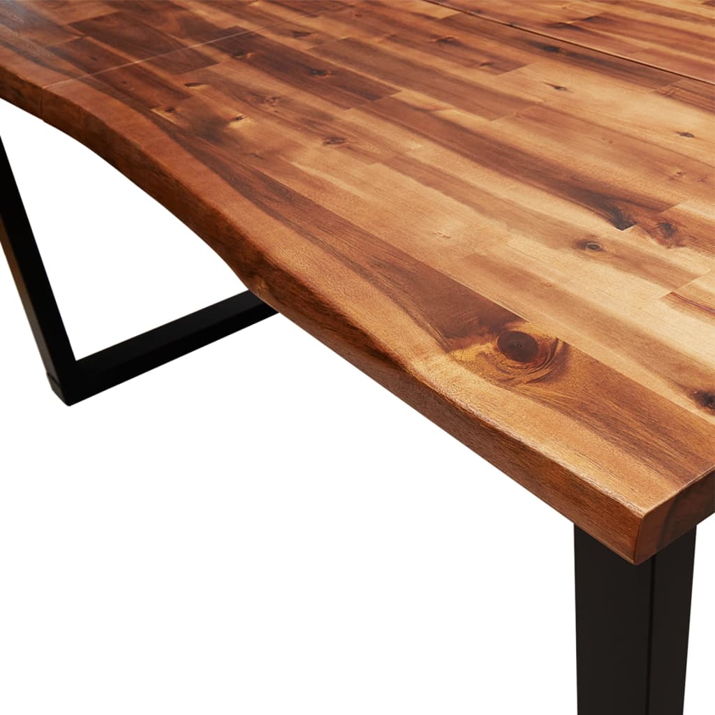 Spisebord med naturlig kant 160x80x75 cm heltre akasie