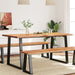 Spisebord med naturlig kant 160x80x75 cm heltre akasie