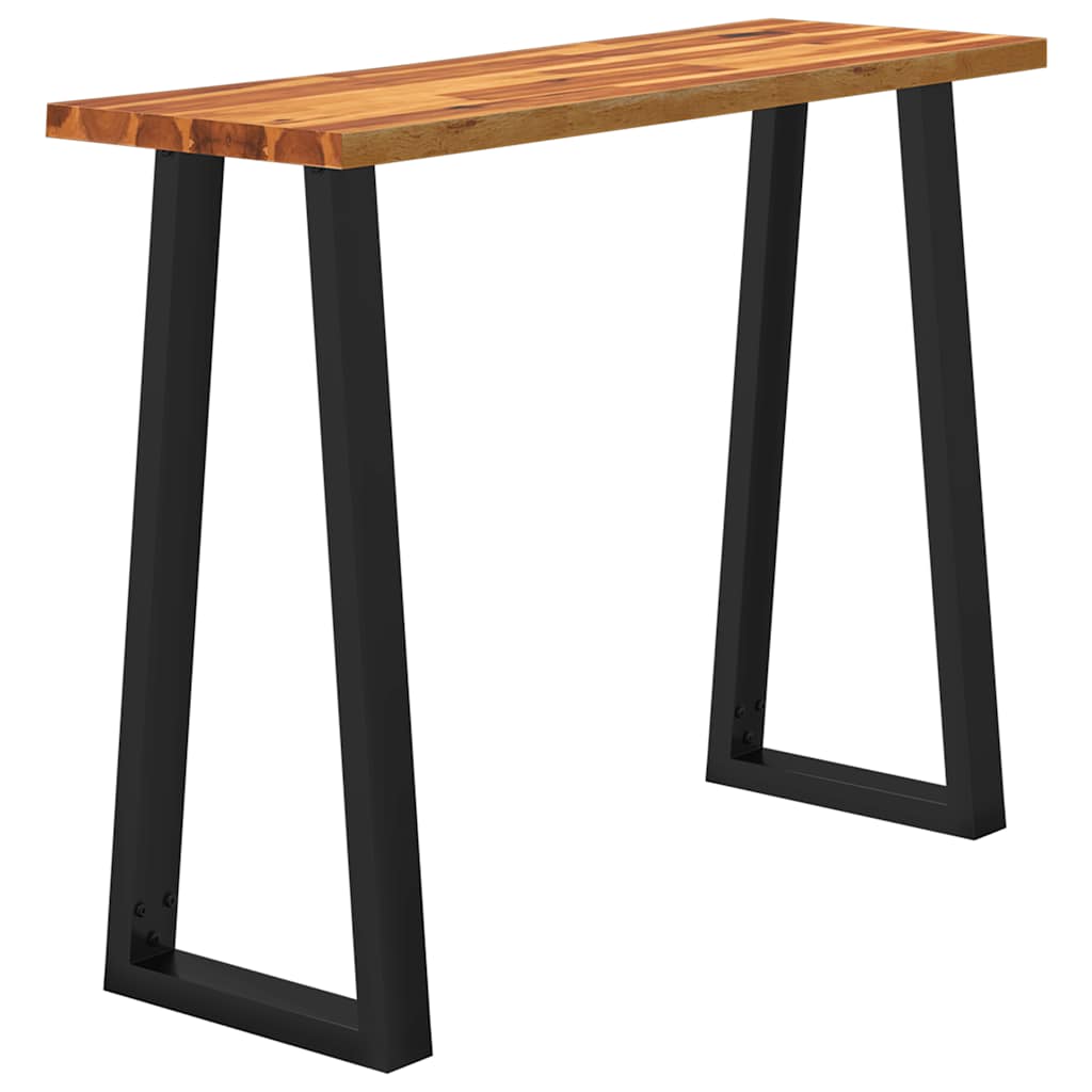 Konsollbord med naturlig kant 110x35x80 cm heltre akasie
