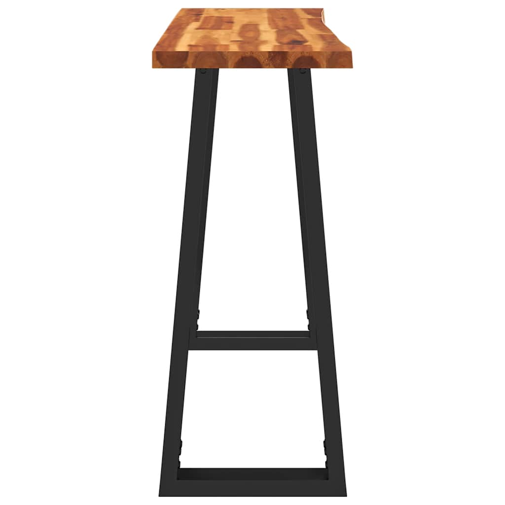 Konsollbord med naturlig kant 110x35x80 cm heltre akasie