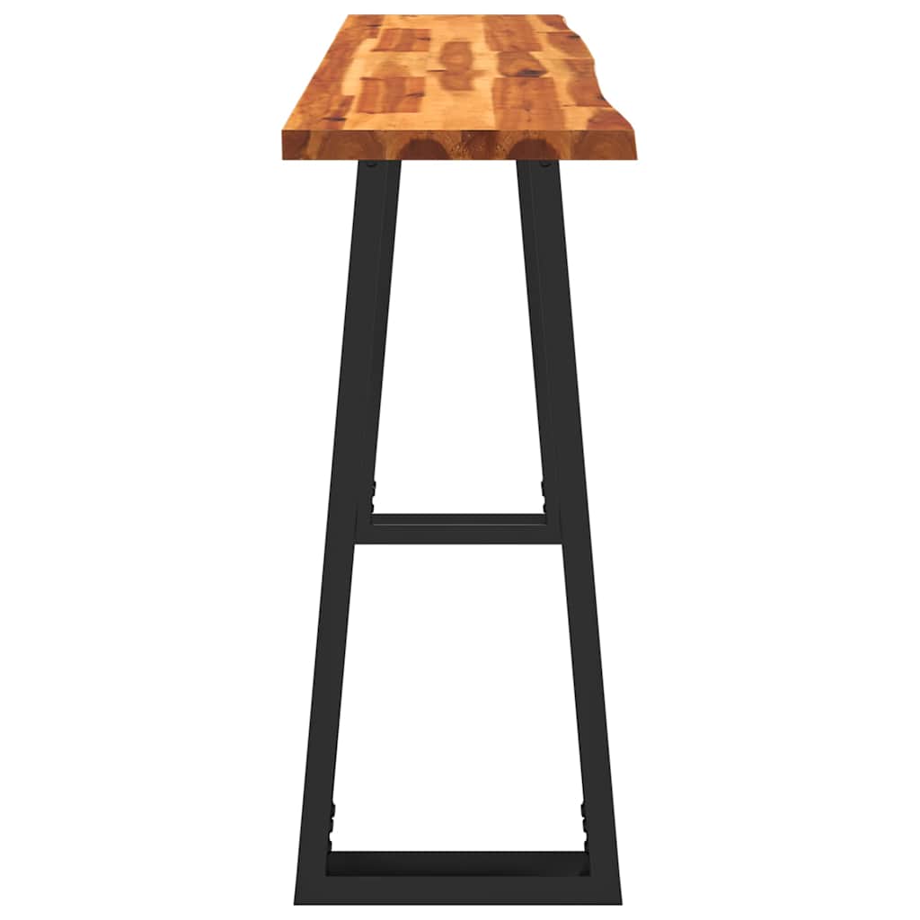 Konsollbord med naturlig kant 140x40x80 cm heltre akasie