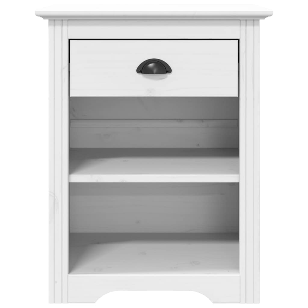 Nattbord BODO hvit 53x38,5x67 cm heltre furu vidaXL