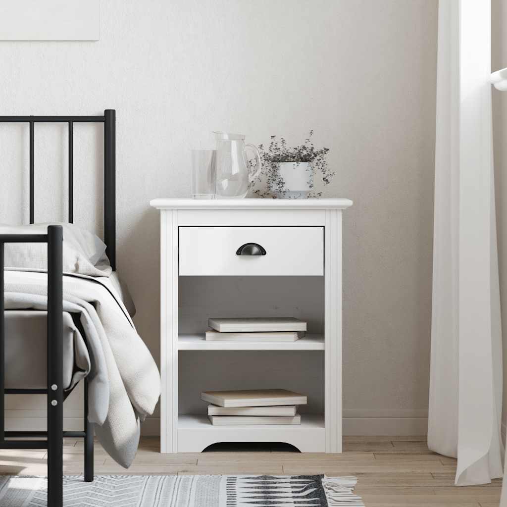 Nattbord BODO hvit 53x38,5x67 cm heltre furu vidaXL
