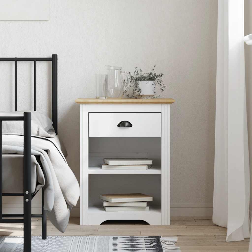 Nattbord BODO brun 53x38,5x67 cm heltre furu vidaXL