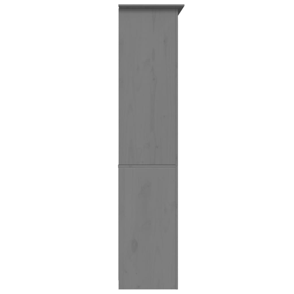 Bokhylle BODO grå 82x40x173 cm heltre furu