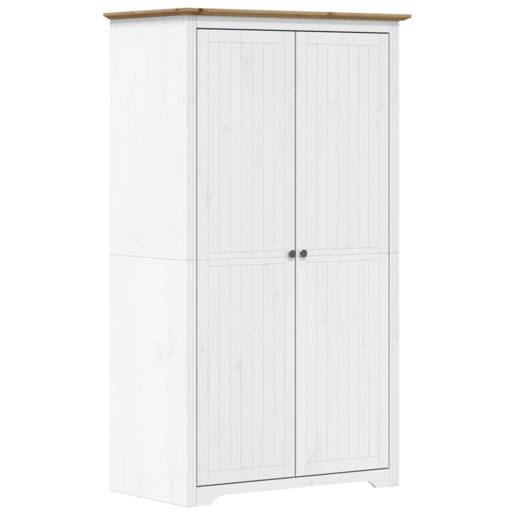 Garderobe BODO hvit og brun 99x53,5x173 cm heltre furu vidaXL