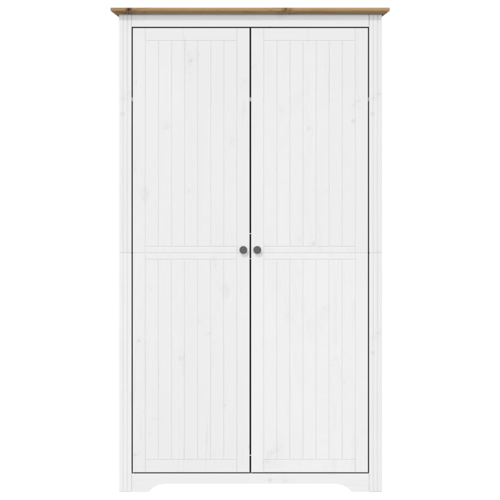 Garderobe BODO hvit og brun 99x53,5x173 cm heltre furu vidaXL