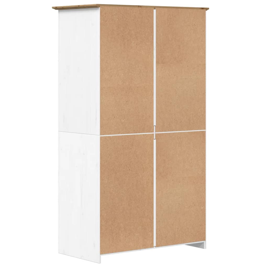 Garderobe BODO hvit og brun 99x53,5x173 cm heltre furu vidaXL