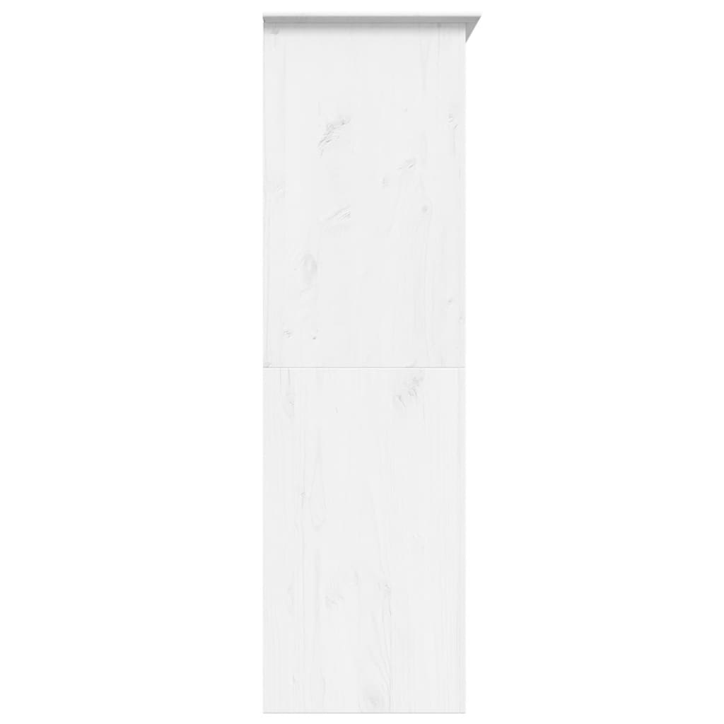 Garderobe BODO hvit 146x53,5x173 cm heltre furu