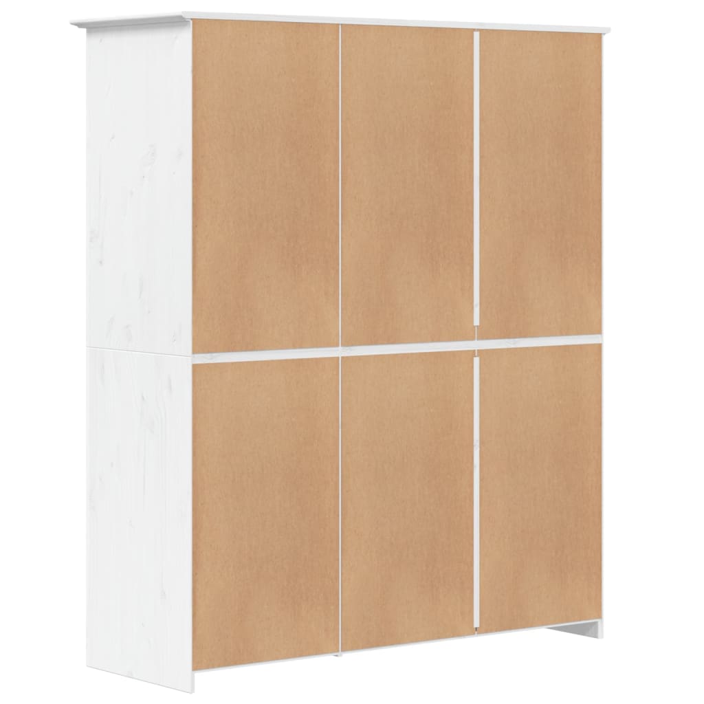 Garderobe BODO hvit 146x53,5x173 cm heltre furu